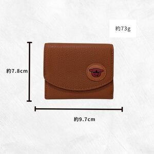 チーバくん（顔）　牛革　ミニ財布（オレンジ）牛革　ミニ財布