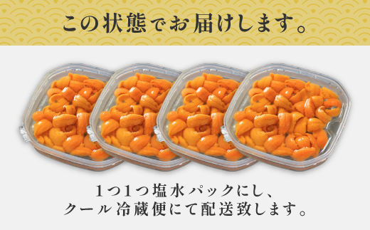 北海道 登別近海産　無添加　極上エゾバフンウニ塩水パック400g ※2025年6月よりお届け [mh-0260]