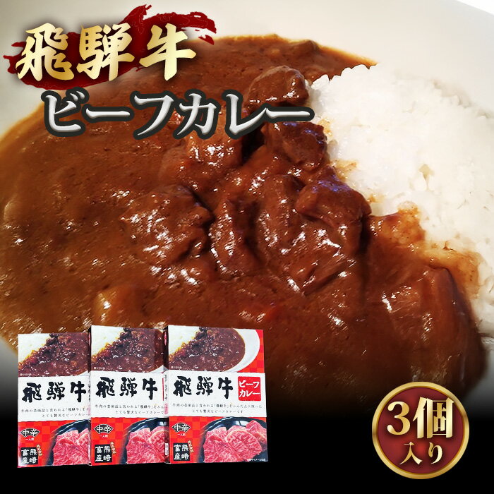 【ふるさと納税】No.193 肉のくまざき特製飛騨牛ビーフカレー3個セット660g ／ 牛肉 レトルトカレー 本格 送料無料 愛知県