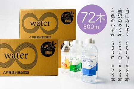 八戸水物語（ペットボトル入り水道水）500ml×72本　
