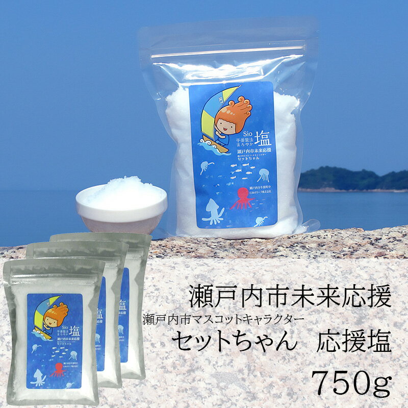 【ふるさと納税】セットちゃん 応援塩 750g(250g×3袋) 塩 フレーク塩 粗塩 調味料 岡山 瀬戸内市