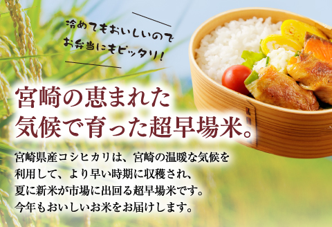 《3ヶ月に1回発送》定期便 宮崎産コシヒカリ10kg(5kg×2袋) ×3回 計30kg お届け月が選べます