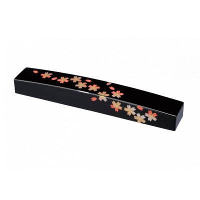 ふるさと納税 海南市 紀州漆器 漆芸 蒔絵 文鎮 長型 黒 桜