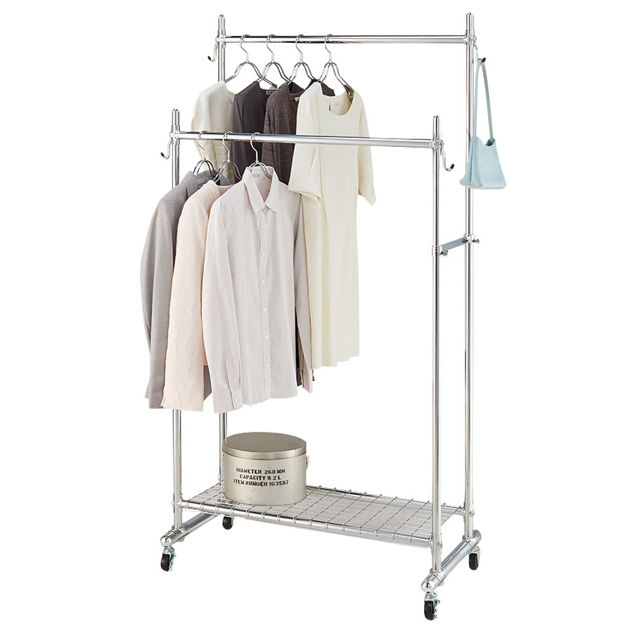 【シリーズ累計100000台突破！】プロ仕様 頑丈ハンガーラック ダブルタイプ・幅90cm_1904000017_00