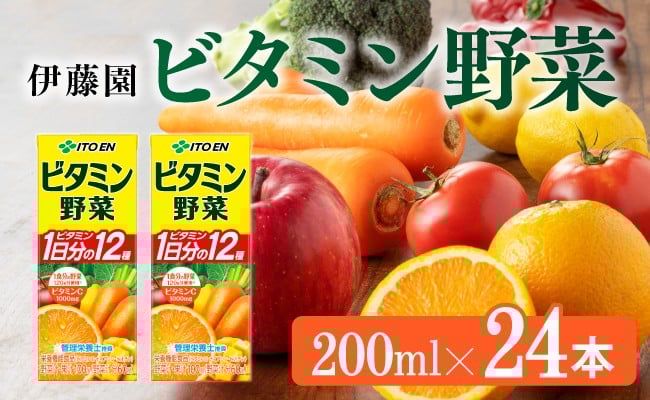 
                  伊藤園 栄養機能食品ビタミン野菜（紙パック）200ml×24本 【伊藤園 飲料類 野菜ジュース ミックスジュース 健康 飲みもの】
                