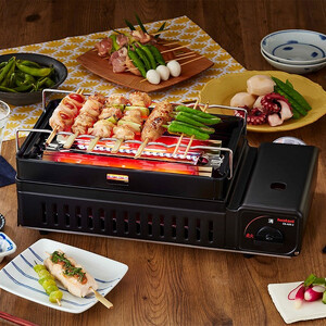 カセットガス　炉ばた焼器　炙りやII　CB-ABR-2　【11100-0281】1台2役 網焼き 串焼き 強火 弱火 火力調節可能 焼き鳥 海鮮 魚介 餅 焼き肉 焼肉 肉 牛肉 豚肉 鶏肉 肉 お肉