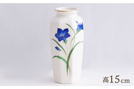 【美濃焼】 花瓶 花立 花柄八角 5寸 『ききょう』 【佐々木陶器】 インテリア 花器 [TAJ002]