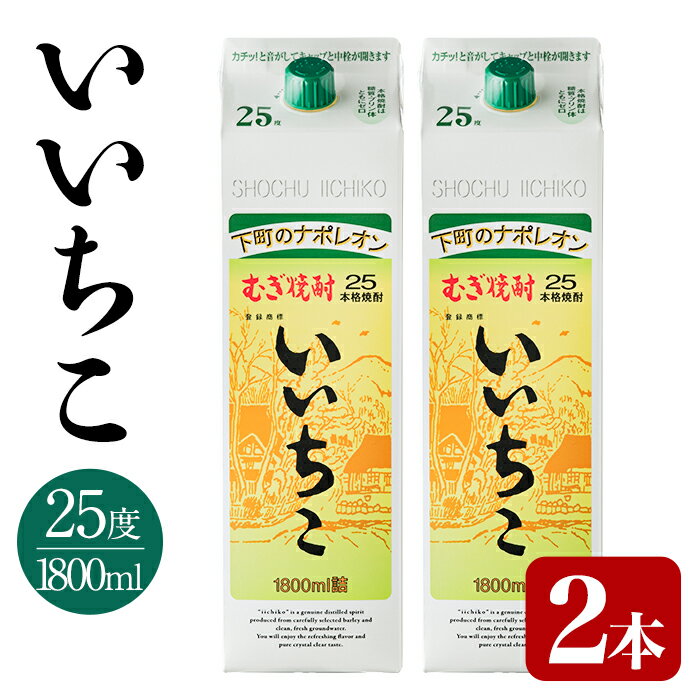 【ふるさと納税】いいちこ パック 25度(1800ml×2本)酒 お酒 焼酎 麦焼酎 アルコール 紙パック 三和酒類【114003201】【一般社団法人　地域商社USA】