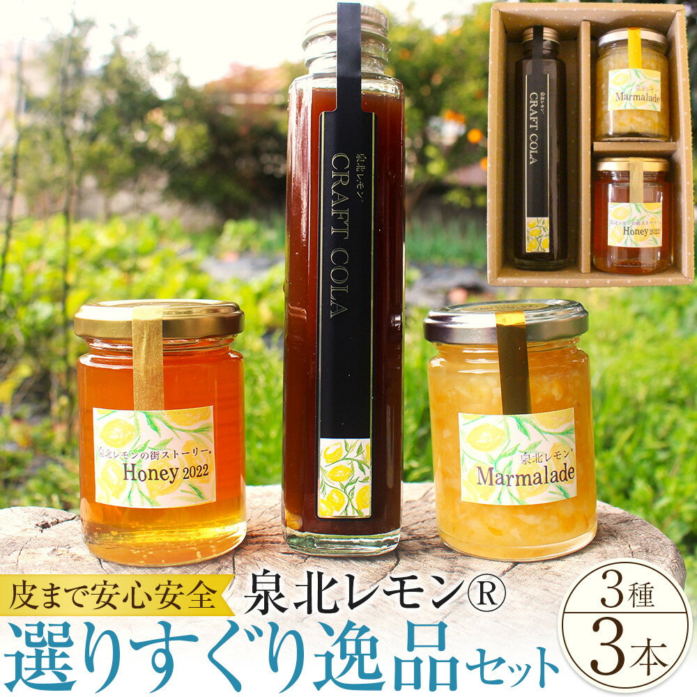 【ふるさと納税】泉北レモン(R)選りすぐり逸品 3本セット | 大阪府 堺市 大阪 堺 大阪府堺市 ふるさと 納税 支援 返礼品 支援品 ギフト プレゼント 特産品 新名物 レモン 泉北レモン はちみつ ジャム コーラ 希少 お取り寄せ お取り寄スイーツ 詰め合わせ お土産 手土産