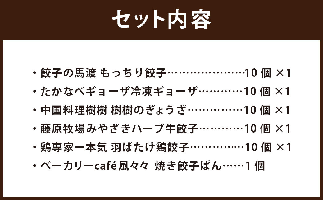 ＜餃子のまち高鍋 冷凍餃子 食べ比べセット＞