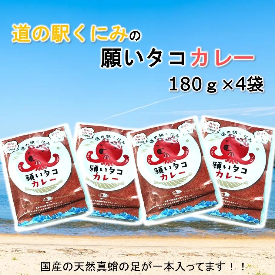 道の駅くにみの願いタコカレー4袋 レトルト 時短 簡単調理 海鮮 真蛸_2802R-2
