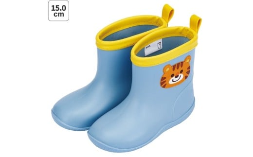 ワッペン 付き レインブーツ【15cm】 長靴 キッズ 子供 おしゃれ かわいい スケーター skater トラ とら チアフル タイガー 動物 男の子 男子【反射テープ付き ながぐつ 雨具 雨の日】 奈良県 奈良市 なら 5-100