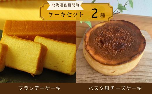 2種のケーキセット（ブランデーケーキ・バスク風チーズケーキ） 【 ふるさと納税 人気 おすすめ ランキング 菓子 ケーキ ブランデーケーキ バスク風 チーズケーキ 甘い 美味しい 北海道 佐呂間町 送料無料 】 SRMJ049