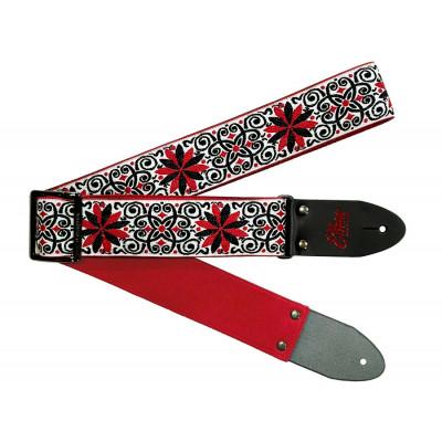 ふるさと納税 郡上市 【ギターストラップ】 Elara Straps Zinnia Elegans White/Red