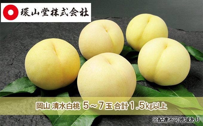 
桃 2024年 先行予約 岡山 清水 白桃 5～7玉 合計1.5kg以上 もも モモ 岡山県産 国産 フルーツ 果物 ギフト 環山堂

