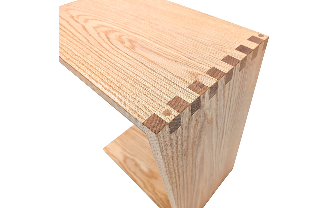 No.1192-01 府中家具　コノ字サイドテーブル　レッドオーク