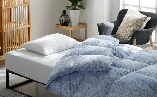 昭和西川 CMD 羽毛掛け布団 ブルー ダブルロング ドイツ産グース90％ 380ダウンパワー【昭和西川 選べる ブルー ダブル ロング グース 羽毛掛けふとん 羽毛ふとん 羽毛布団 掛け布団 CMD