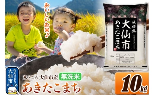 米 あきたこまち【無洗米】米どころ秋田県大仙市産 令和7年産 精米 10kg（5kg×2袋） [米 お米 こめ 無洗米 精米 あきたこまち ブランド米 通算18回 特A 小分け ご飯 ごはん 米どころ 秋田県産 大仙市]