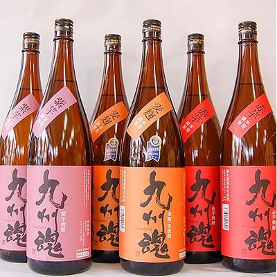 ふるさと納税 長崎市 【2ヵ月毎定期便】九州魂焼酎飲み比べ 1800ml×6本セット(麦・赤芋・紫芋 各2本)全6回