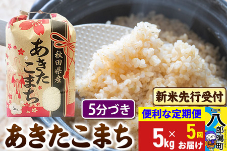 《令和7年産 新米受付》《定期便5ヶ月》あきたこまち 5kg【5分づき】 秋田県産 こまちライン