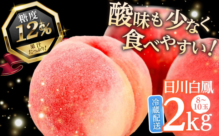 【口当たりなめらか！】佐賀県産桃！日川白鳳2kg（8-10玉）/ フルーツ / 佐賀県 / 石橋果樹園 [41AAAJ002]