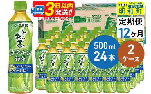 
《定期便12ヶ月》伊藤園 お～いお茶 カテキン緑茶【特定保健用食品】 500ml×24本【2ケース】
