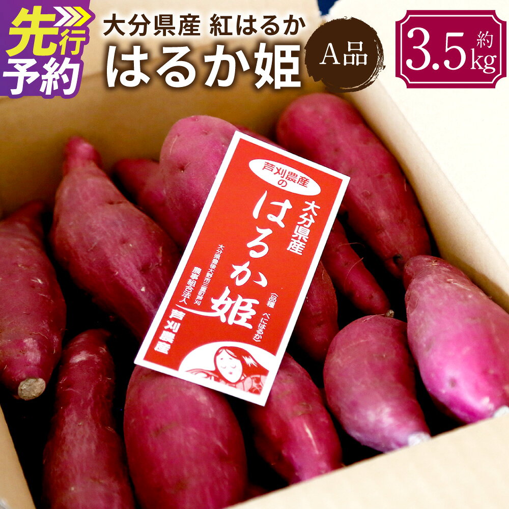 【ふるさと納税】はるか姫 A品 約3.5kg 1箱 さつまいも べにはるか サツマイモ 紅はるか 野菜 焼き芋 サラダ 干し芋 天ぷら 芋ごはん 大学いも 大分県産 国産 九州 大分県 豊後大野市 送料無料【2026年11月下旬-2027年5月下旬発送予定】