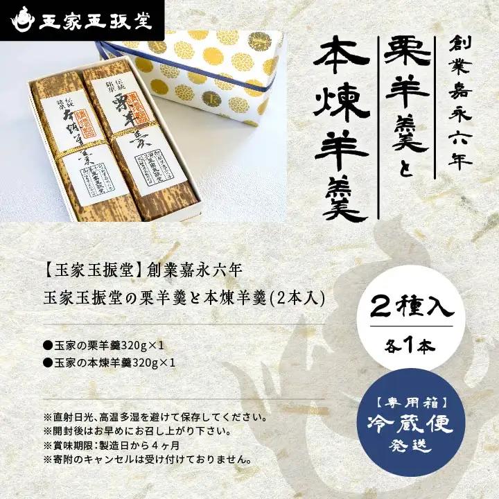 羊羹 栗羊羹と本煉羊羹 2本入 羊羹 和菓子【株式会社玉家玉振堂】
