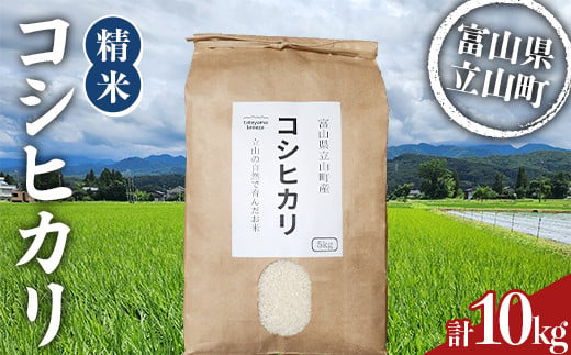 
            令和6年産 新米 精米 コシヒカリ 10kg (5kg×2) コシヒカリ 銘柄米 ブランド米 国産 米 お米 日本米 ギフト 贈り物 食品 富山県 立山町 F6T-490
          