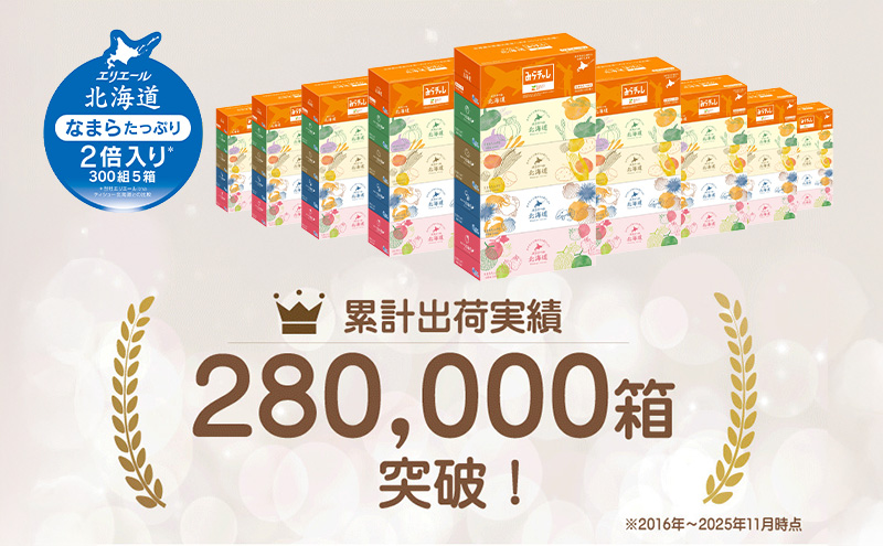 エリエール 北海道ティシュー 300組 5箱×1パック なまらたっぷり 大容量 最短 10日以内 最短配送 ボックスティシュー 箱ティッシュ まとめ買い ペーパー 紙 防災 常備品 消耗品 備蓄 日用
