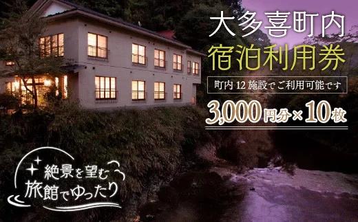 W10009 大多喜町内宿泊利用券3000円 10枚