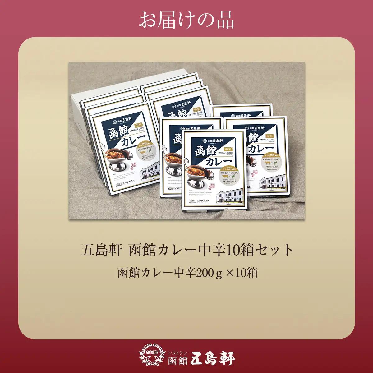 五島軒　函館カレー中辛10箱セット HOKE026