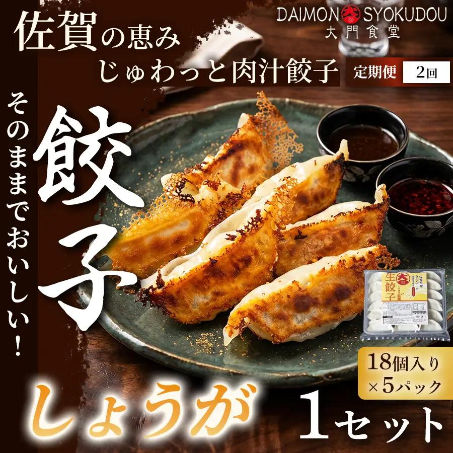【定期便2ヶ月】【風味豊かな味わいに仕上げました】しょうが餃子(18個入り×5P) 1セット：B320-020