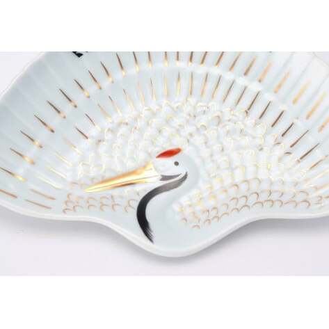 有田焼 徳幸窯 錦鶴絵鶴型銘々皿 2枚セット 丸兄商社 MARUKEI お祝い お正月 ハレの日 和食器 A25-493_イメージ5