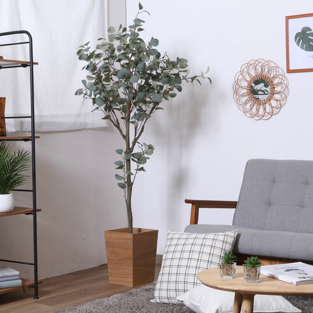 【ふるさと納税】フェイクグリーン ユーカリ 150cm 1個 大型 人工観葉植物 インテリアグリーン ナチュラル インテリア おしゃれ お手入れ不要 水やり不要 ジョイント式 リビング オフィス 福岡県北九州市
