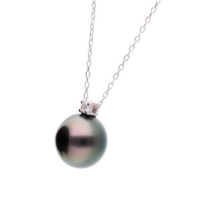 ふるさと納税 神戸市 黒蝶真珠 タヒチパール ダイヤモンド K10 ホワイトゴールド ペンダントネックレス チェーン付き |  | 01