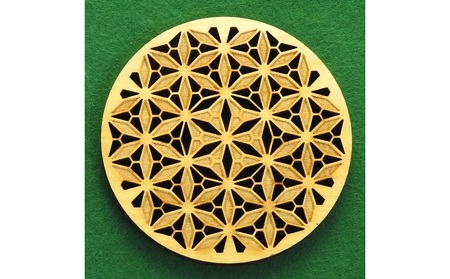 伝統文様コースター 北斎と光琳 桧製 6枚組｜HG000577