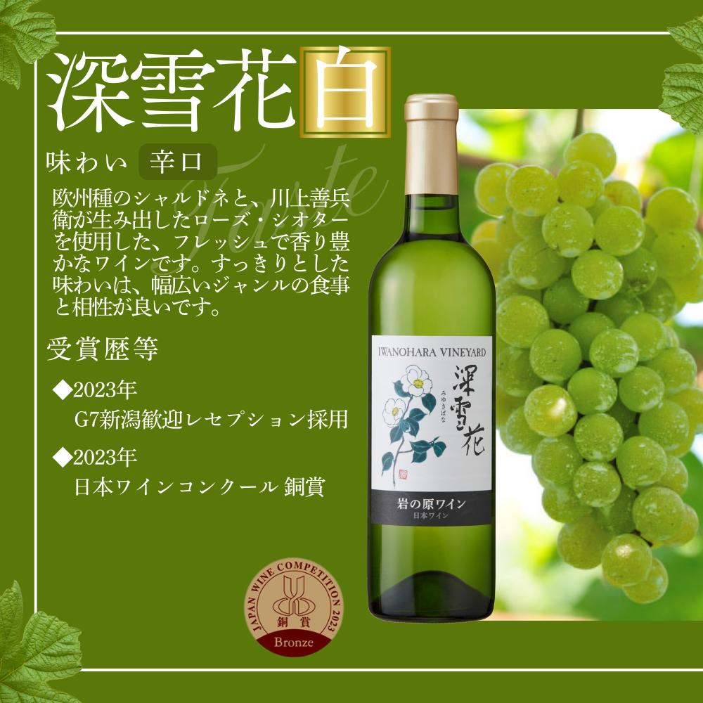 ワイン 岩の原ワイン 深雪花 赤白6本セット（赤×3本、白×3本 各720ml） アルコール 酒 ギフト 新潟 上越 最短3日で発送