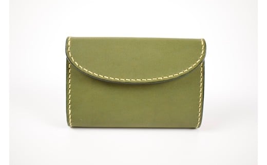 【minca】栃木レザーの三つ折り財布 ミドルサイズ ハンドステッチ滑らかな手触り/Middle wallet 01/オリーブ　518【雑貨 ファッション 人気 おすすめ 】