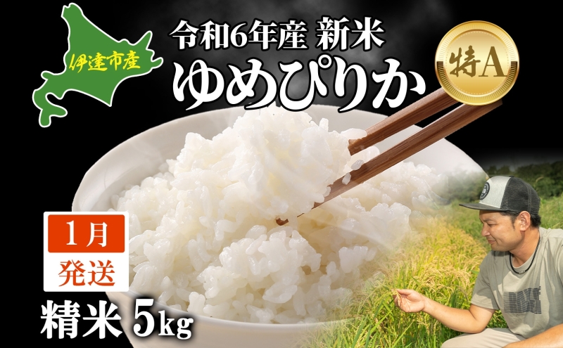 【1月発送】令和6年産 ゆめぴりか 5kg 精米 北海道 伊達産 米 ごはん takke farm 農園 直送