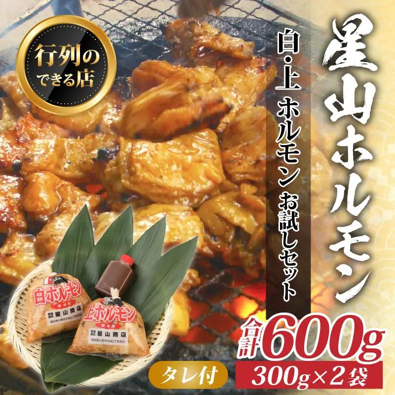  星山ホルモン 白 ミックス 600g 食べ比べ セット（各300g・たれ付）ホルモン 焼肉 BBQ