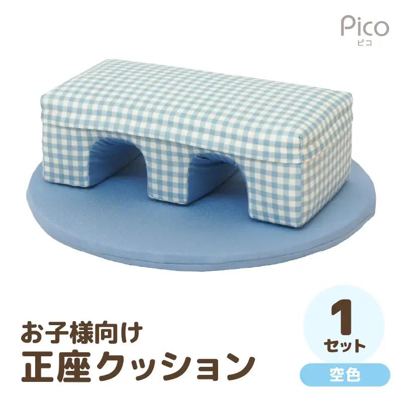 【空色】お子様向け 正座クッションセット ピコ《カラー 全2色》《優しいカラーのクッション・マットの組み合わせ》 / キッズ 子供 小さめ イス フローリング インテリア 雑貨 手作り 国産 可愛い