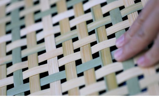 えびら(竹編み平かご) 四ツ目編み (大) 竹ざる 梅干しざる 干し野菜 TT099