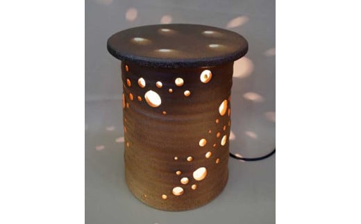 
信楽焼 陶灯り（つくばい型）
