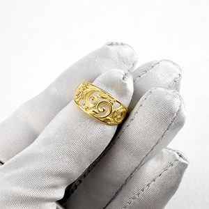  24金 リング 指輪 k24 ダイヤモンド 純金 ハワイアンジュエリー 幅広 太め ゴールド 透かし 婚約指輪 エンゲージリング 人気 山梨県 昭和町 送料無料 管理番号230922100k24m 