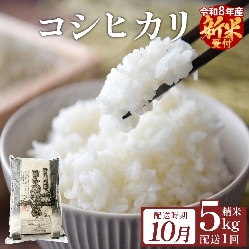 【10月配送】 ＜先行予約＞ 米 令和8年産 コシヒカリ 精米 5k