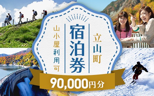 立山町 宿泊施設 宿泊券 90,000円分 宿泊チケット 宿泊 宿 山小屋 山荘 ホテル 旅 旅行 観光 レジャー チケット 登山 トレッキング アルペンルート 山岳観光 立山観光 F6T-1074