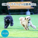 【ふるさと納税】SKドッグランヒル回数券10回分(平日用)　【 チケット 最大級 広い 人工芝 ドッグラン 小型犬 大型犬 ベンチ 給水場 シャワー カフェ 】