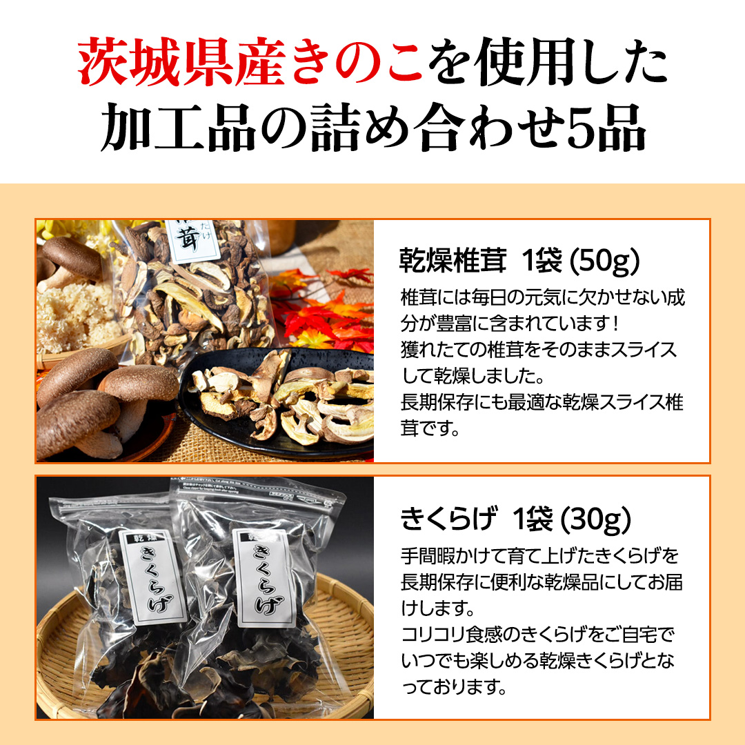 きのこ加工品詰め合わせ5点セット (AU003)