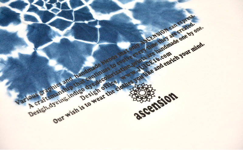 藍染めタイダイTシャツ H ASCENSION  黒部の名水染め　XXL